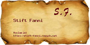 Stift Fanni névjegykártya